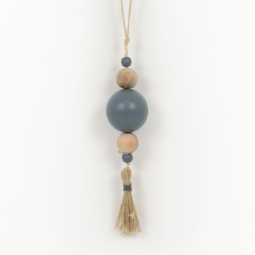 Wood Bead Ornament with Tassel