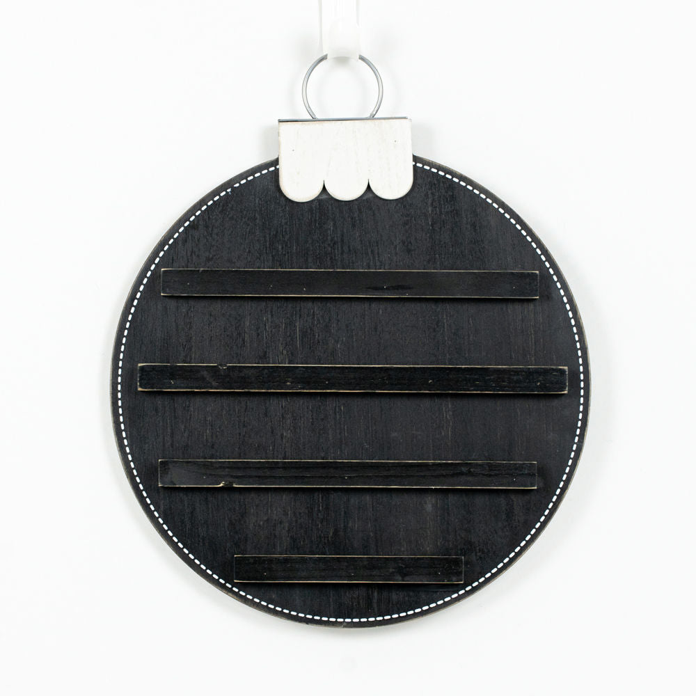 Round Wood Letterboard - Black & White Mid-Century Holiday Decor
