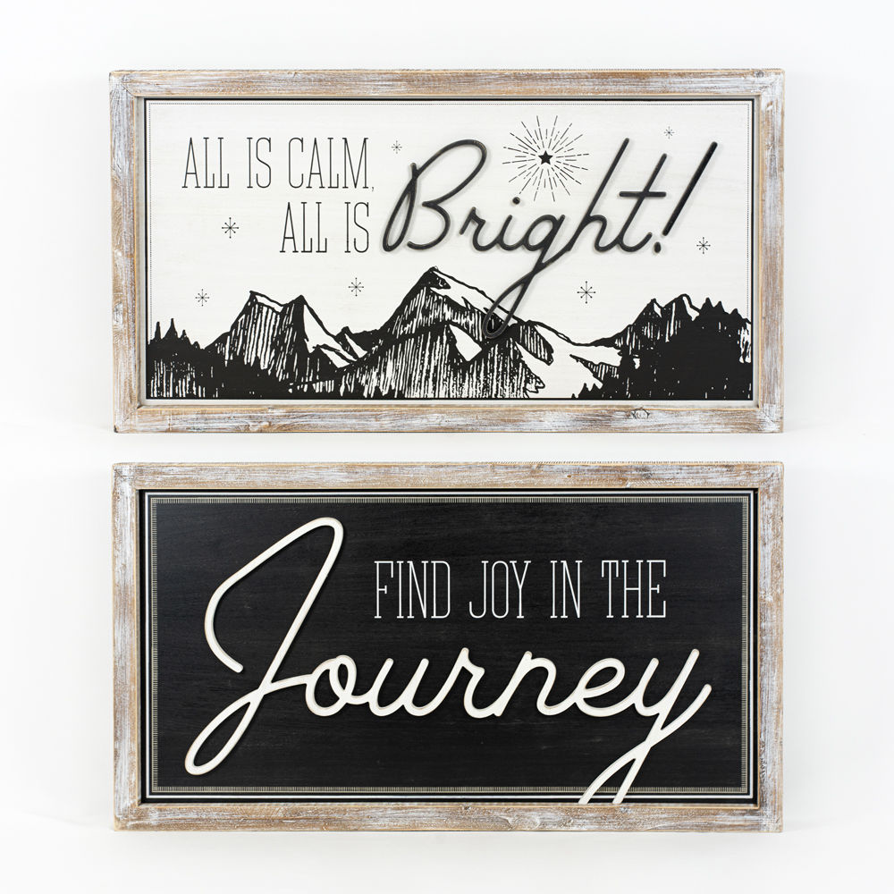 Dwella Decor Reversible Christmas Wood Frame Sign