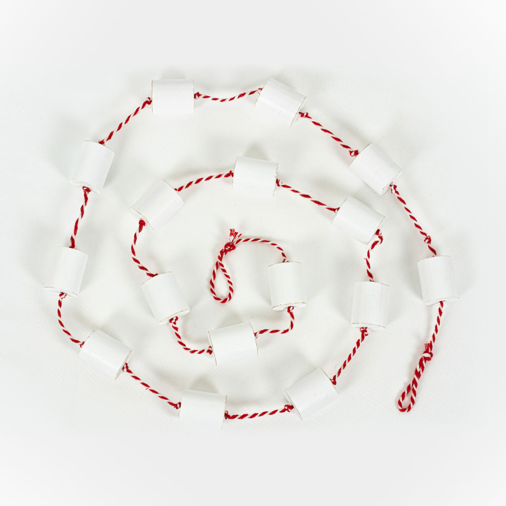 White and Red Marshmallow Christmas Garland - Believe In Kindness Collection