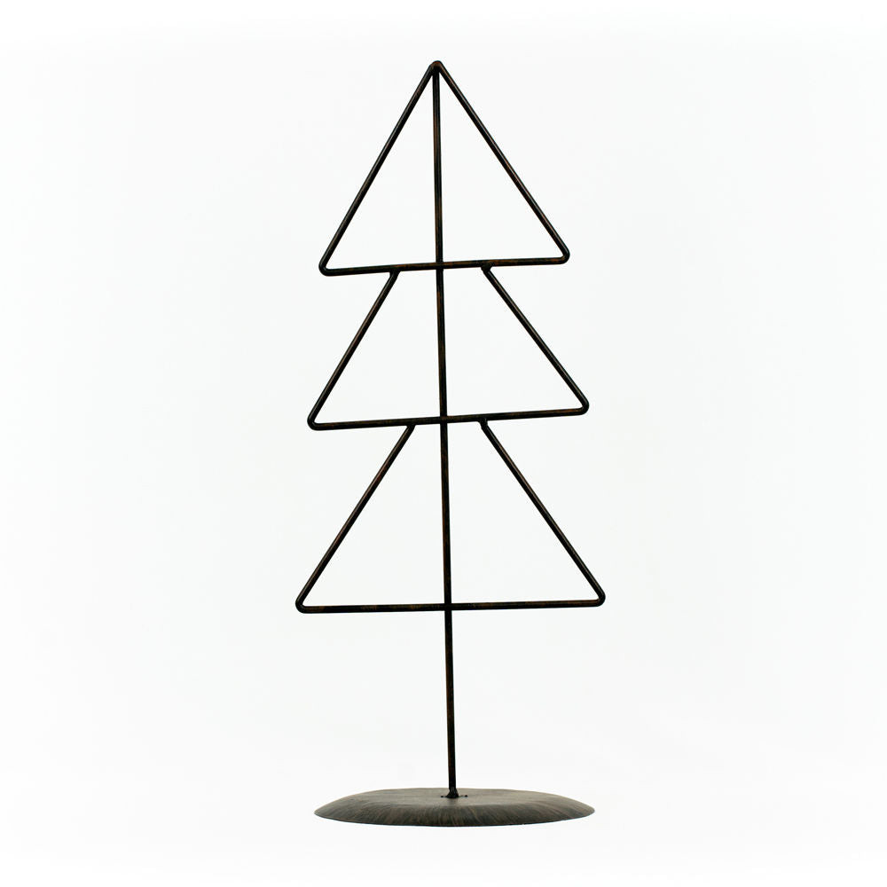 8x18 Black Metal Christmas Tree with Believe Message