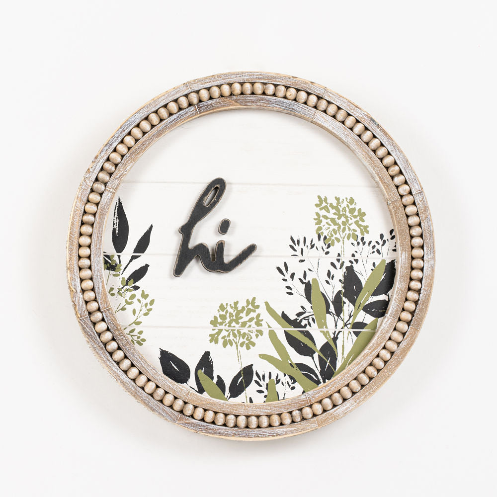 Hi Wood Beaded Frame Sign