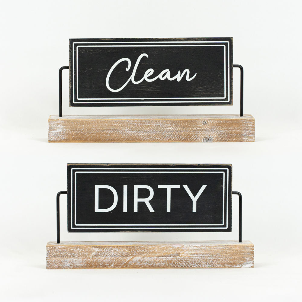 Reversible Wood Sign - Dirty/Clean Reminder