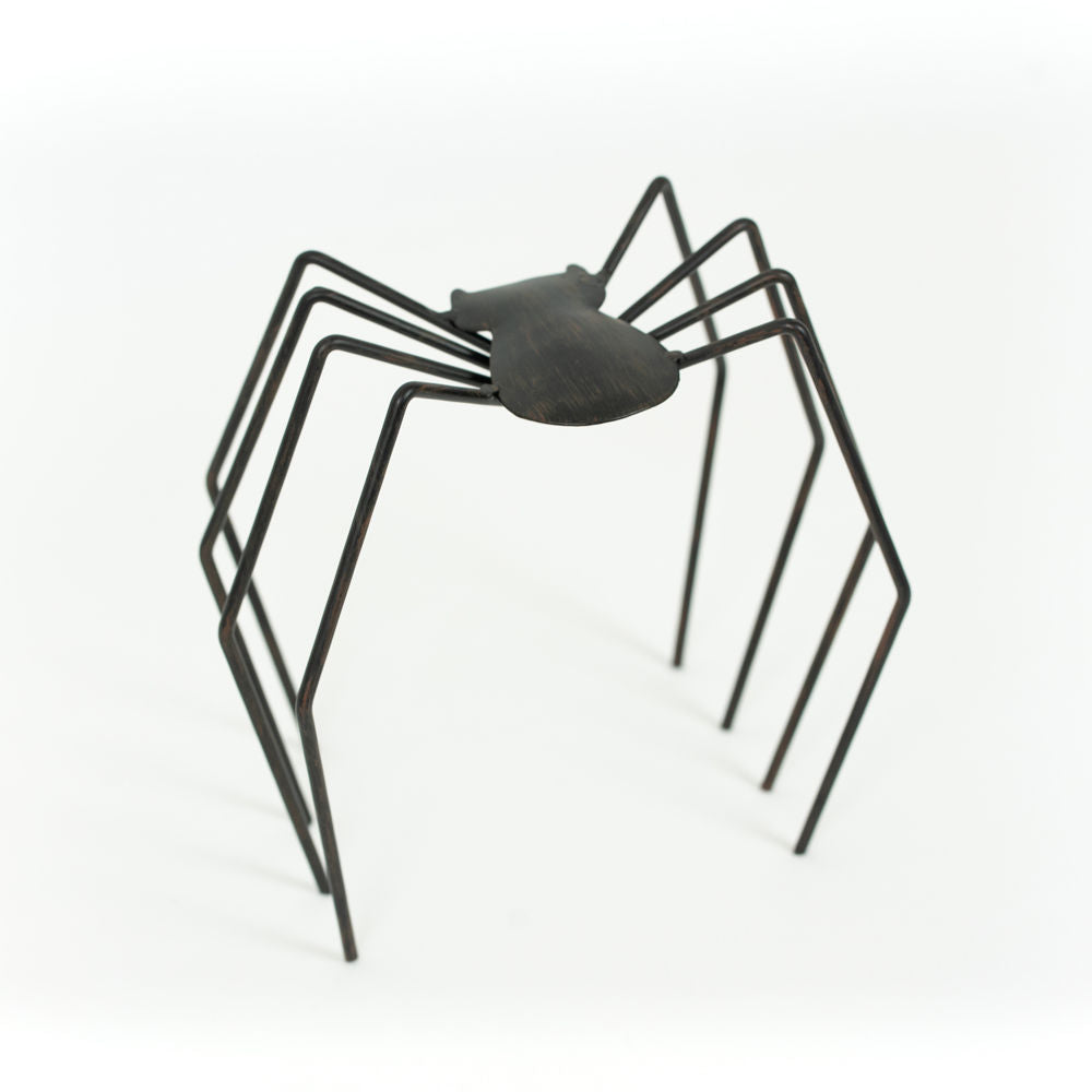 Black Metal Spider Sculpture - Halloween Decor