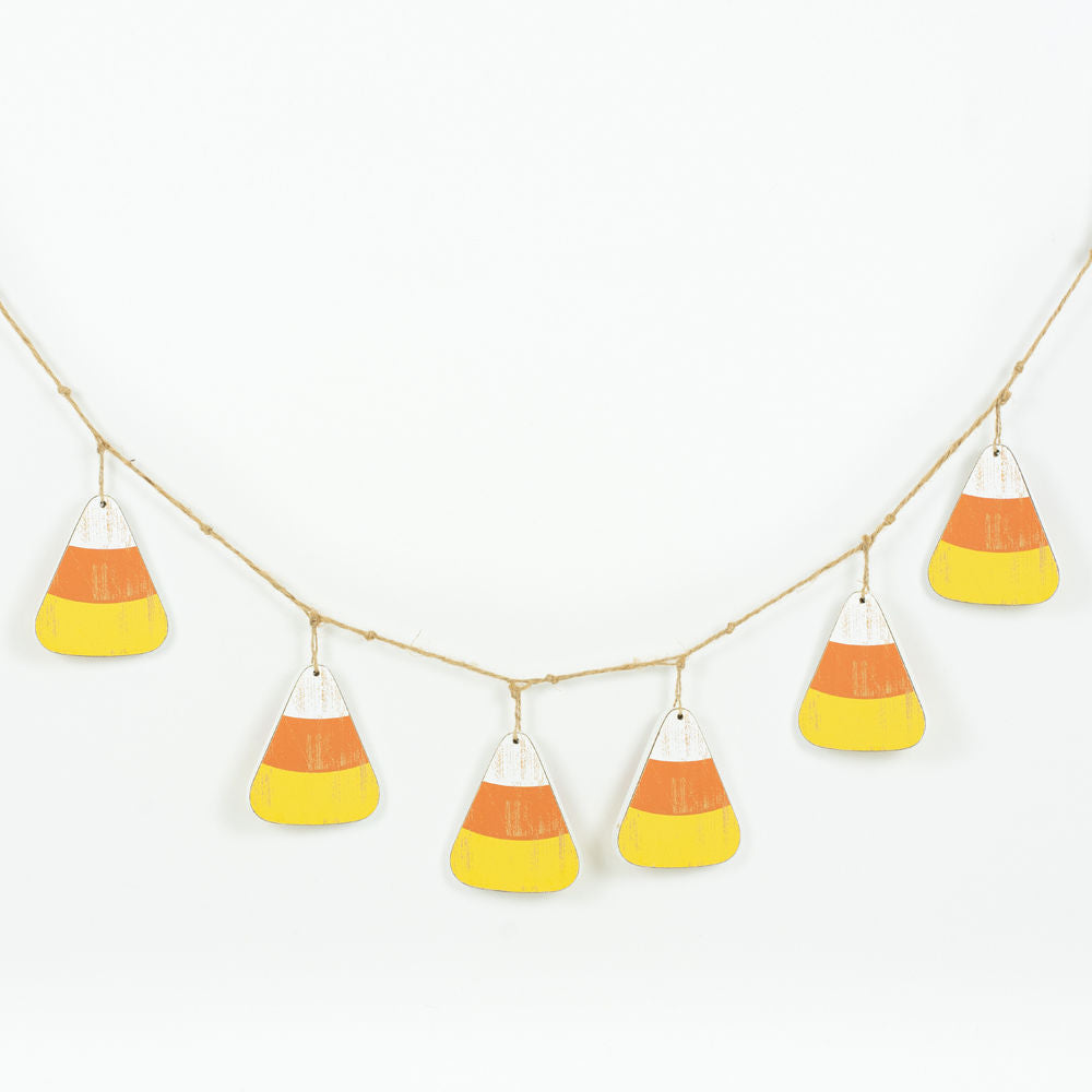 Halloween Candy Corn Wood Swag Decoration
