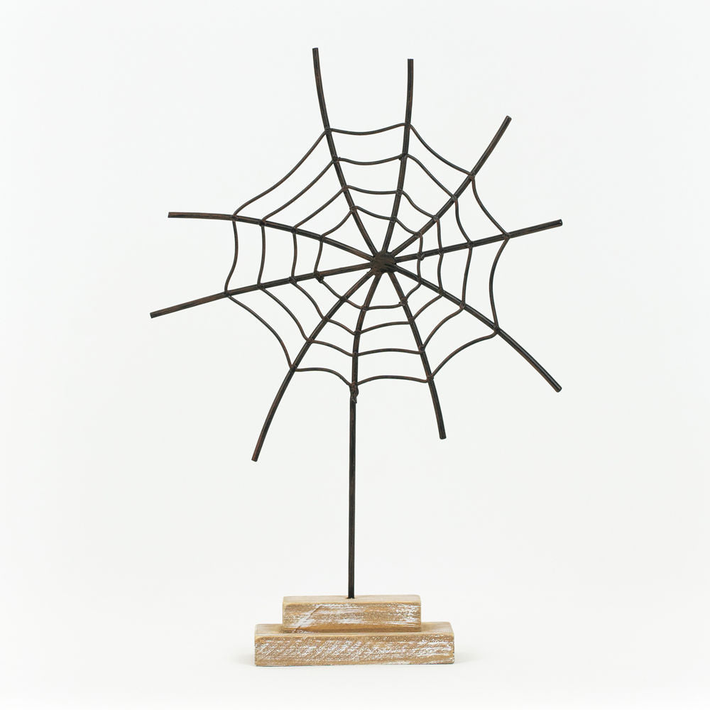Spider Web on Stand - Black Halloween Decor