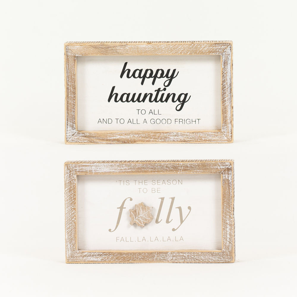 Dwella Decor Reversible Halloween Fall Wooden Sign