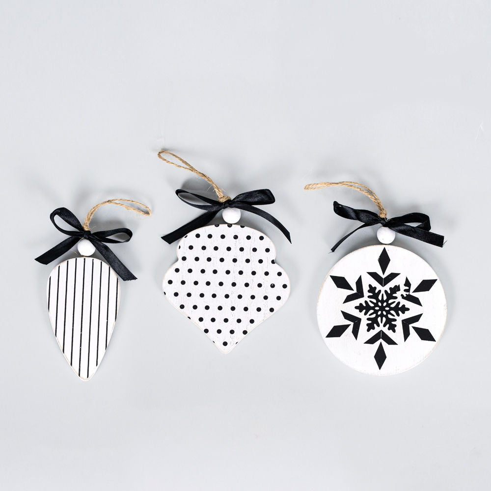 5" Wood Ornament Set of 3 - Believe In Kindness Collection