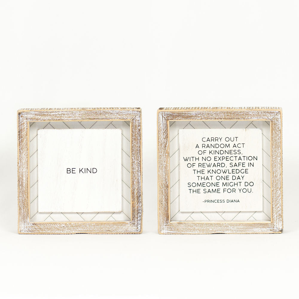 6x6 Reversible Wood Sign - KIND/RANDOM