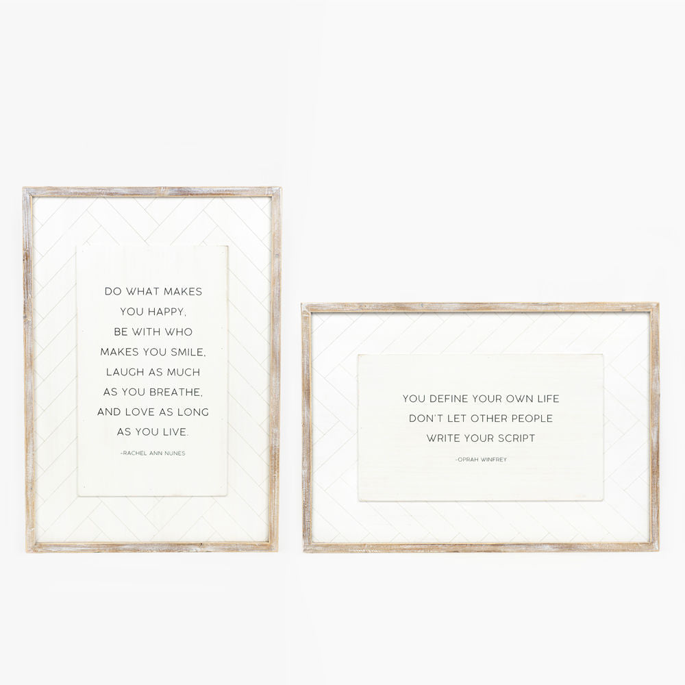 Reversible Wood Frame Sign - Happy/Script Messages