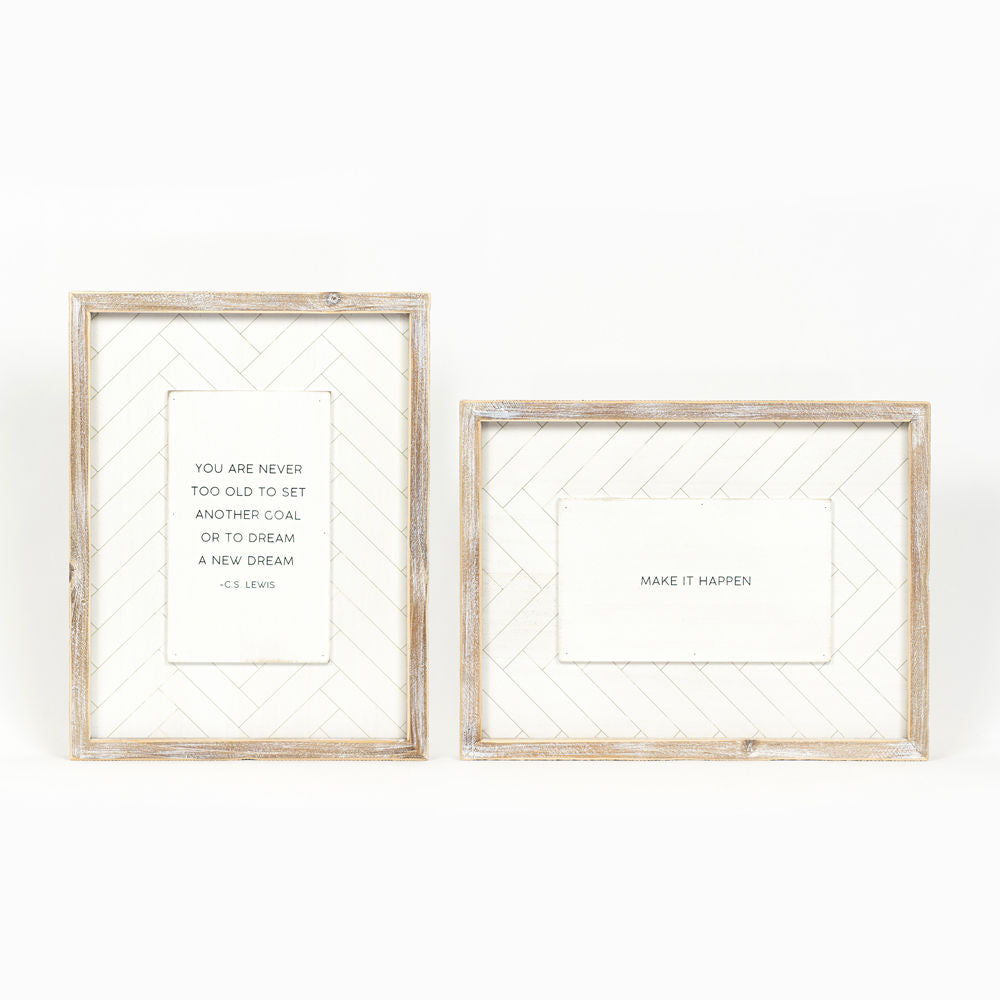 Dream/Happen Reversible Wood Frame Sign