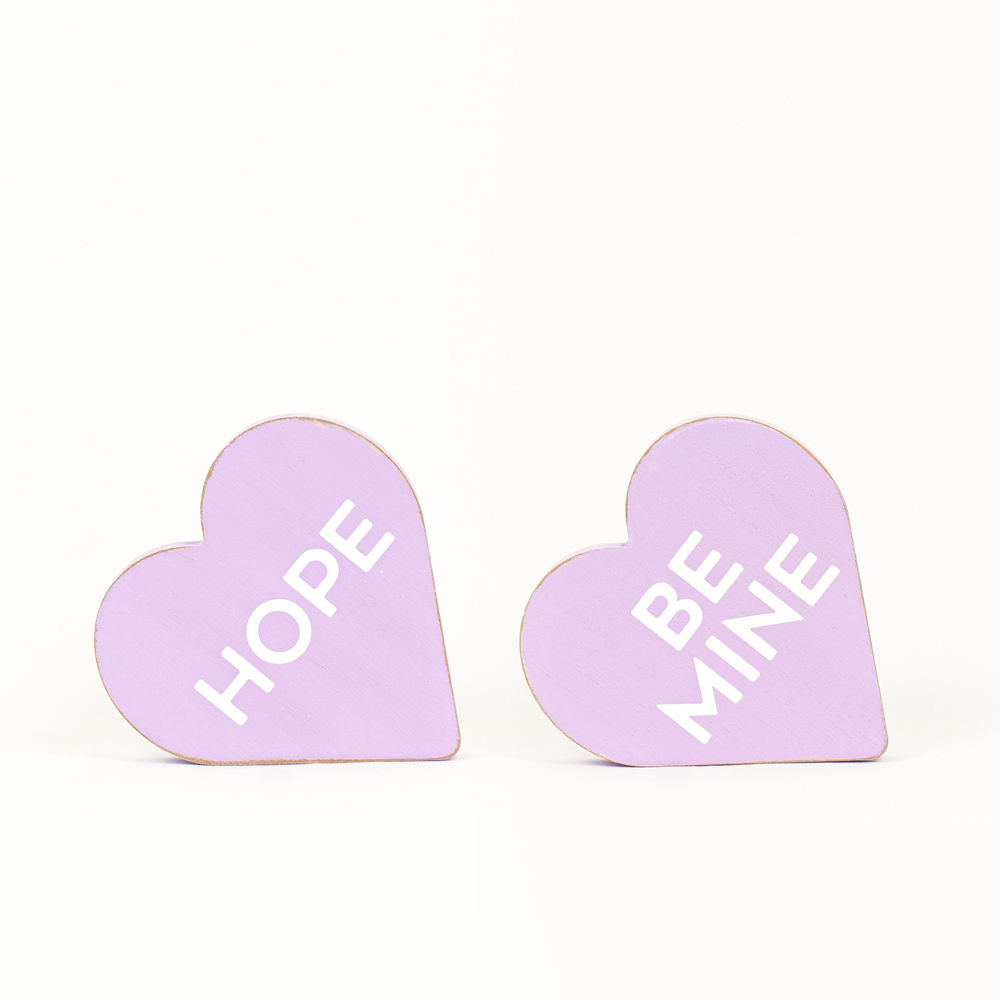 Dwella Decor Reversible Wood Heart Cutout - Hope/Be Mine