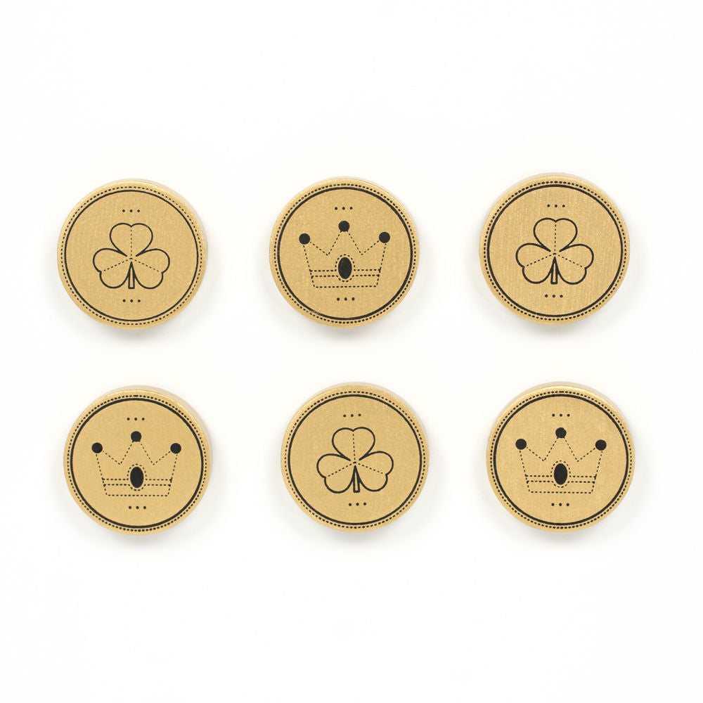 Gold & Black Wood Heart Shapes Set of 6