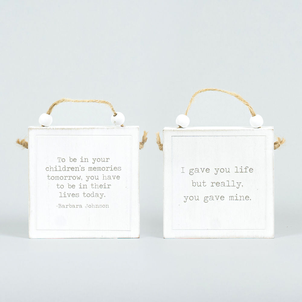 4x4 Reversible Motherhood Wood Sign