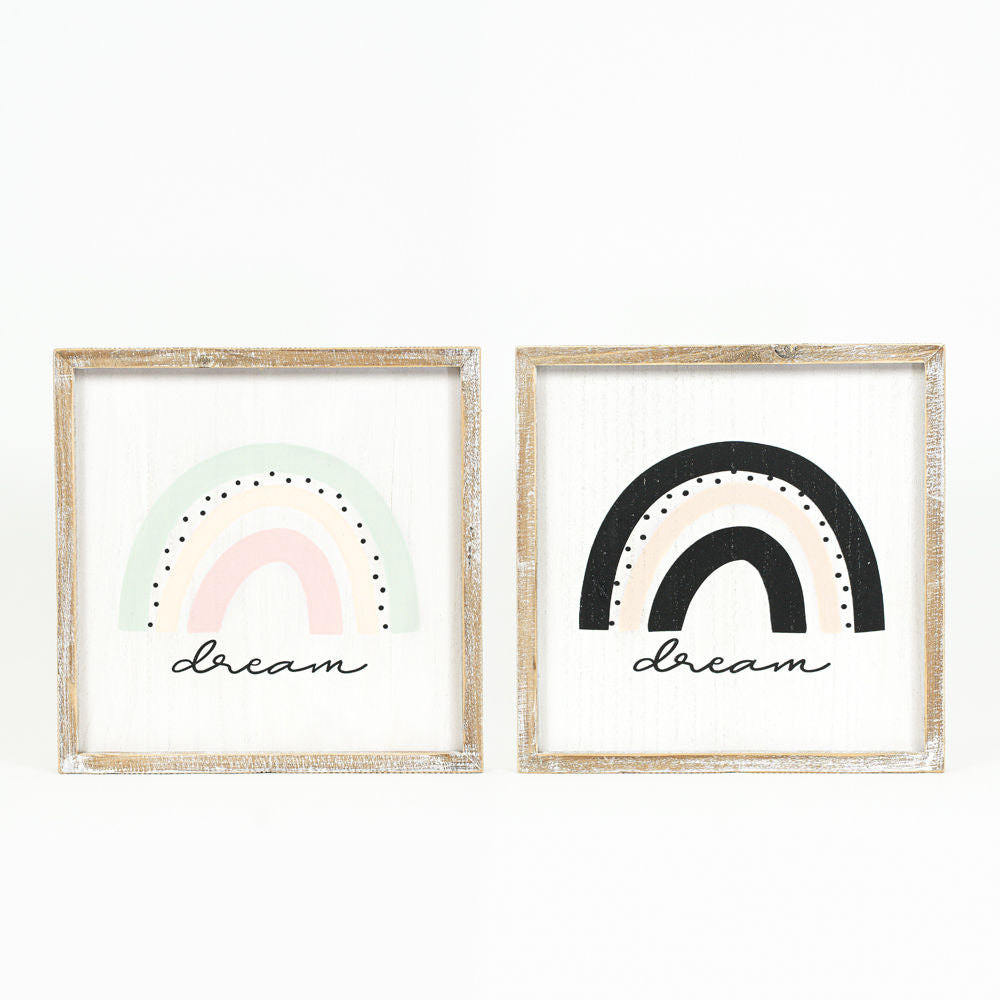 Dream Reversible Wood Frame Sign - 13x13