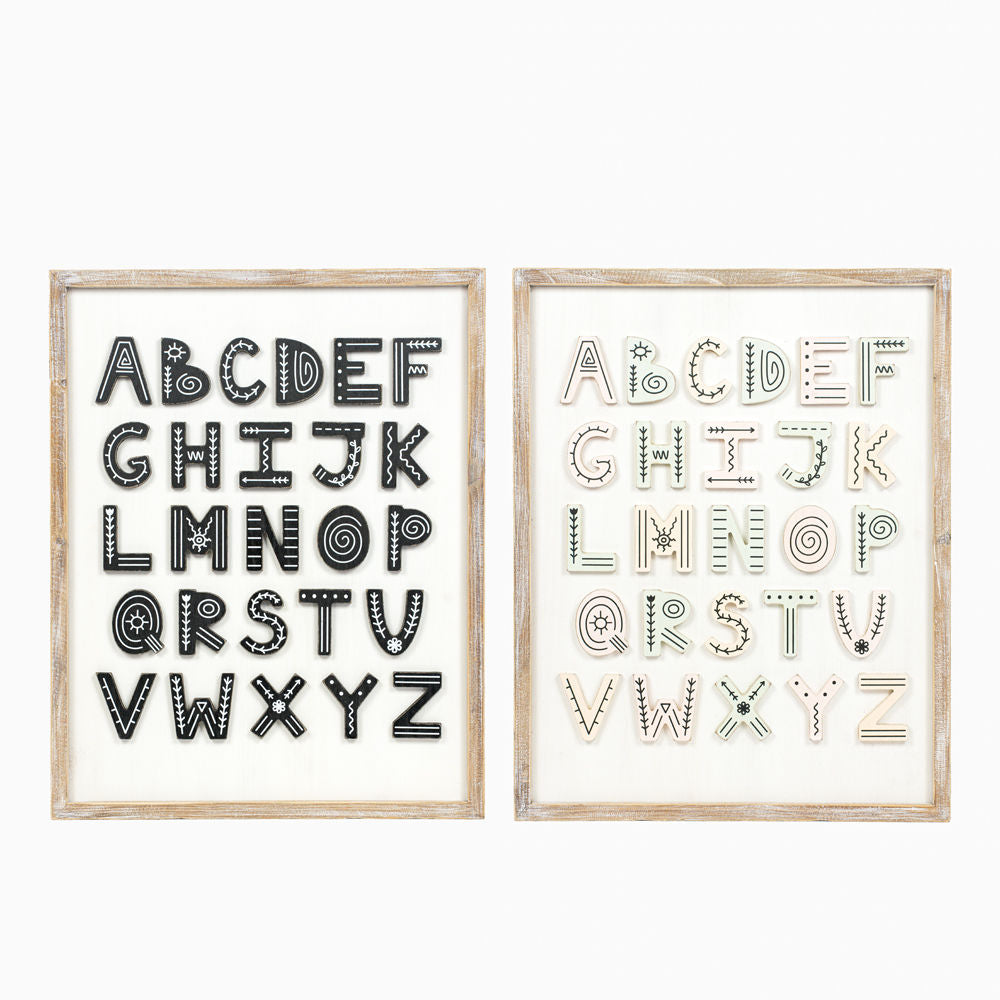 Reversible Alphabet Wood Frame Sign - Animal Crackers Collection