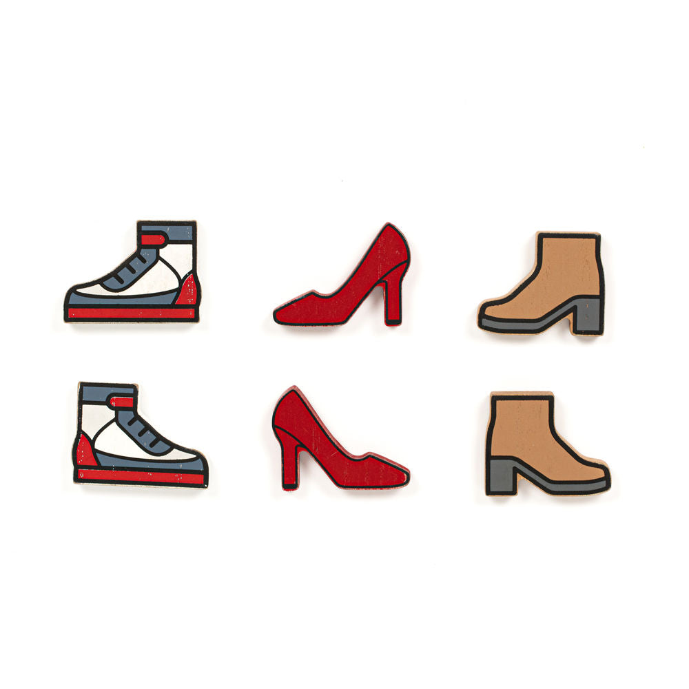 Letterboard Shoe Wood Shapes Set of 6 - Multi-Color