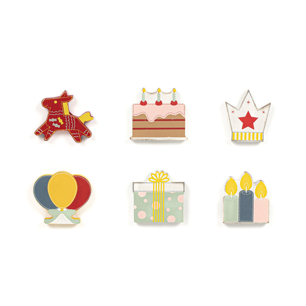 Party Letterboard Wood Shapes - Set of 6