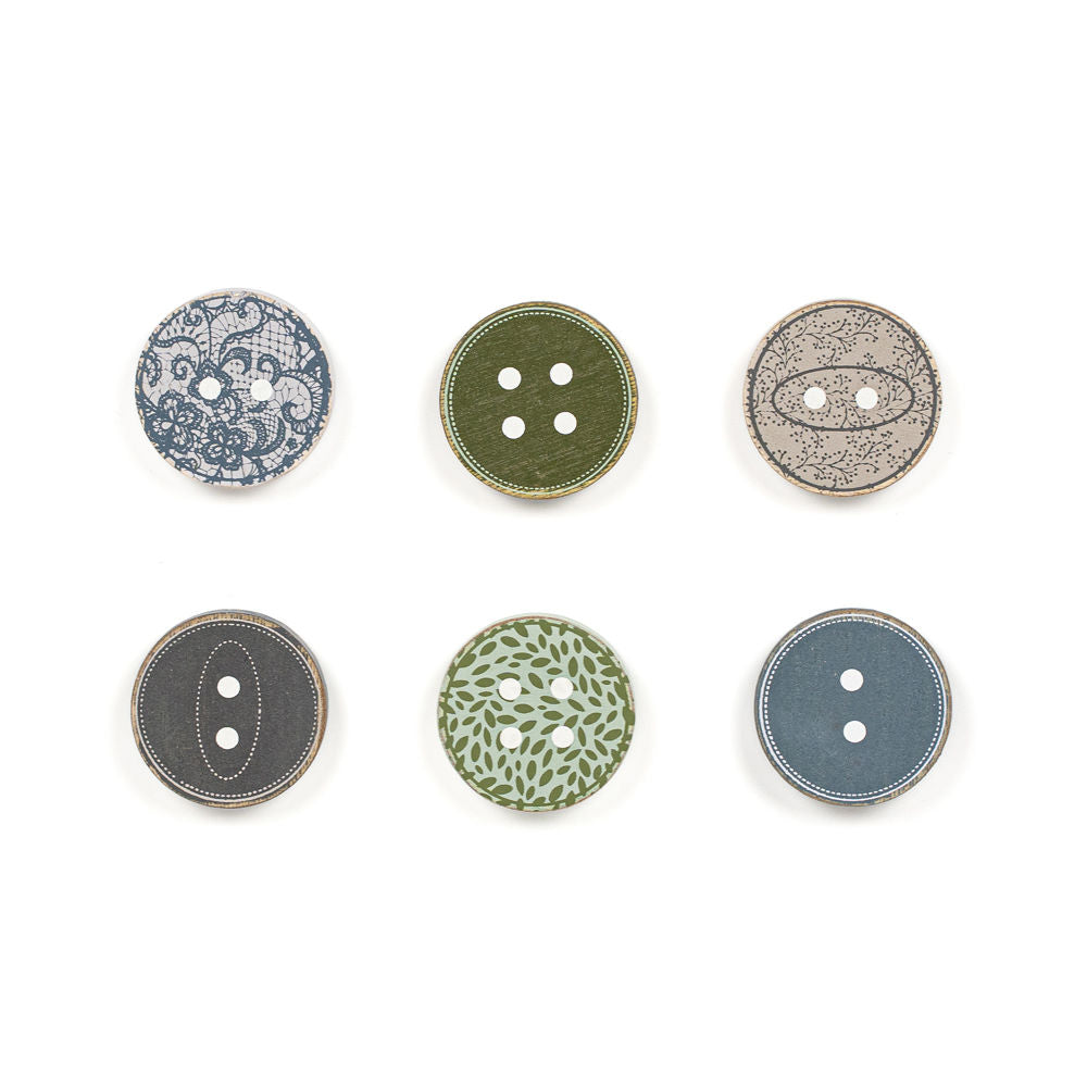 Wood Letter Board Button Shapes - Set of 6