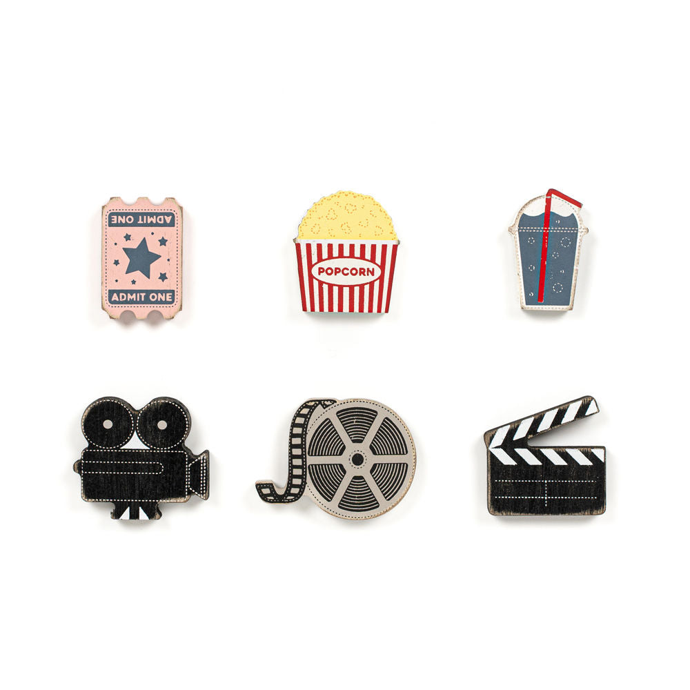 Movie Letterboard Wood Shapes Set of 6