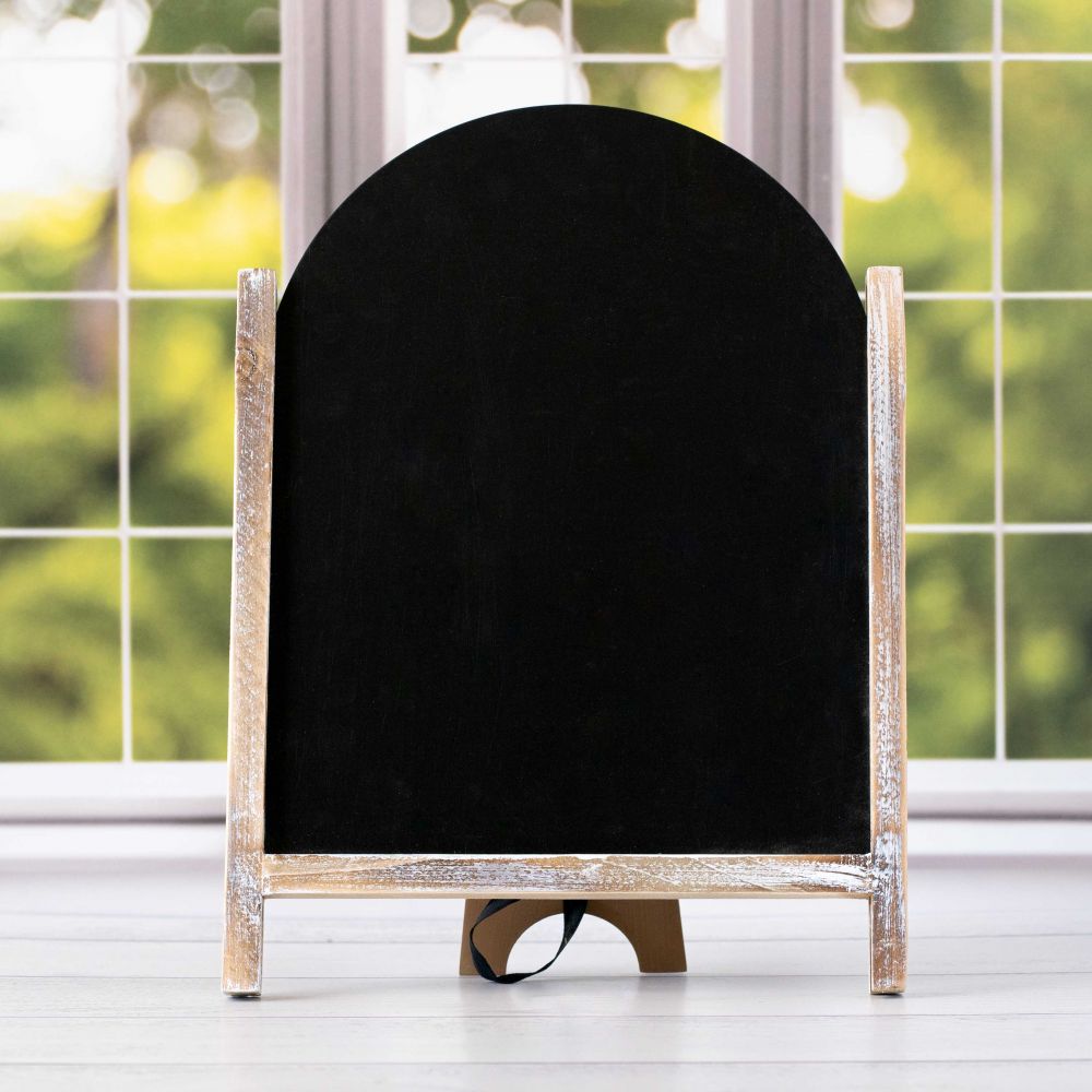 Large Wood Table Chalkboard - Black & Natural Finish