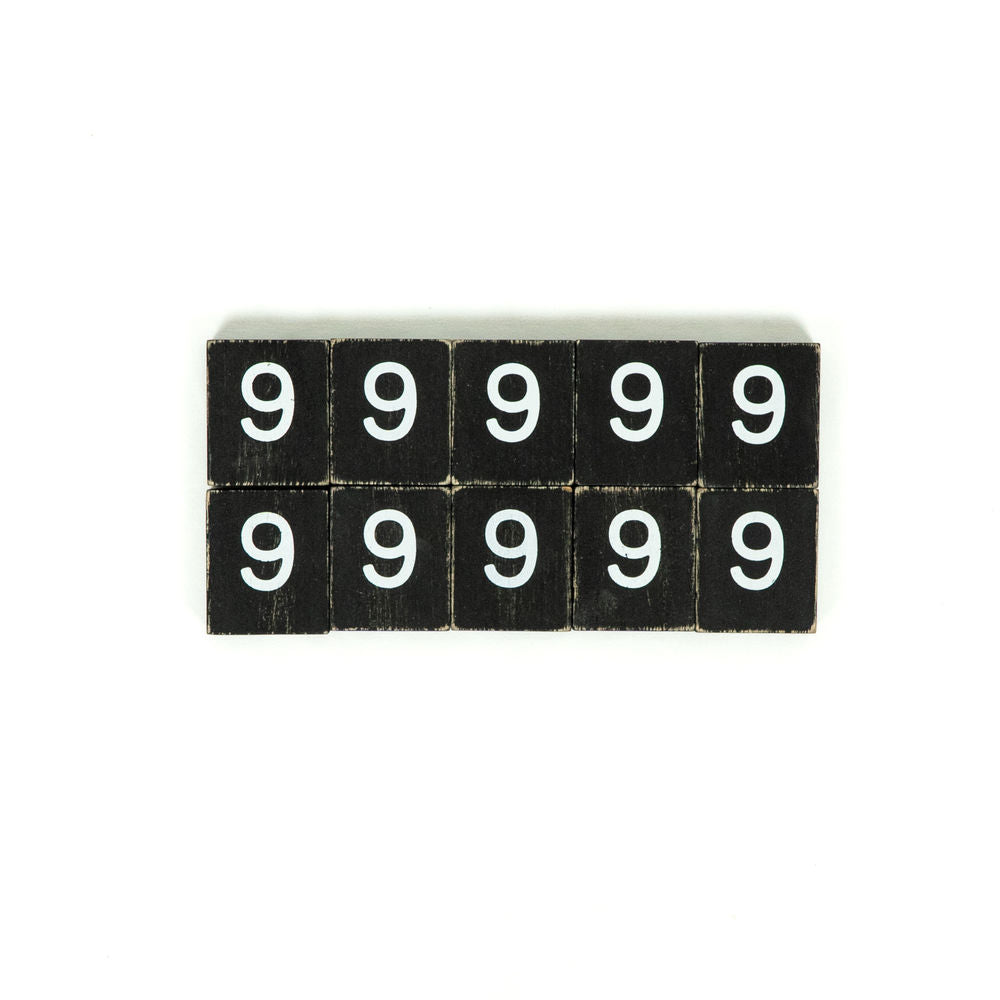 Wood Letter Tiles Set of 10 - Number 9