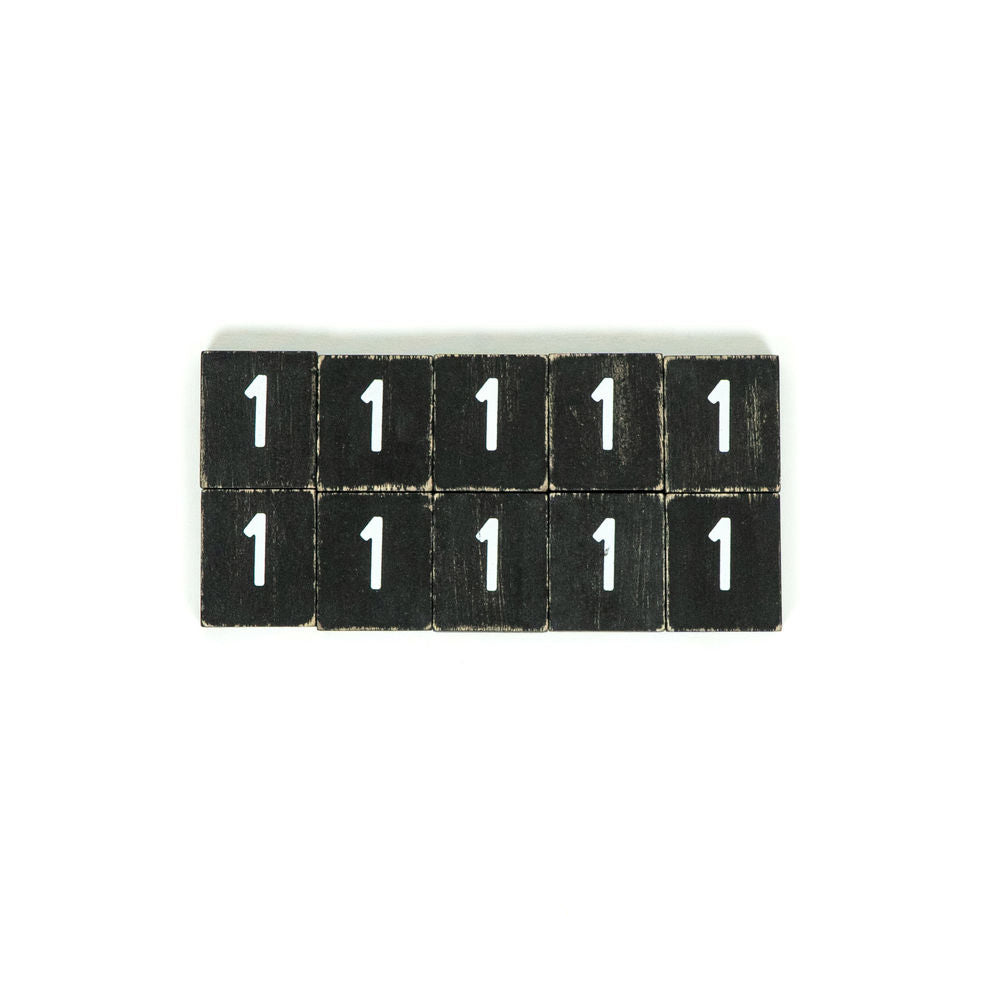 Wood Letter Tiles - Set of 10 (Black & White)