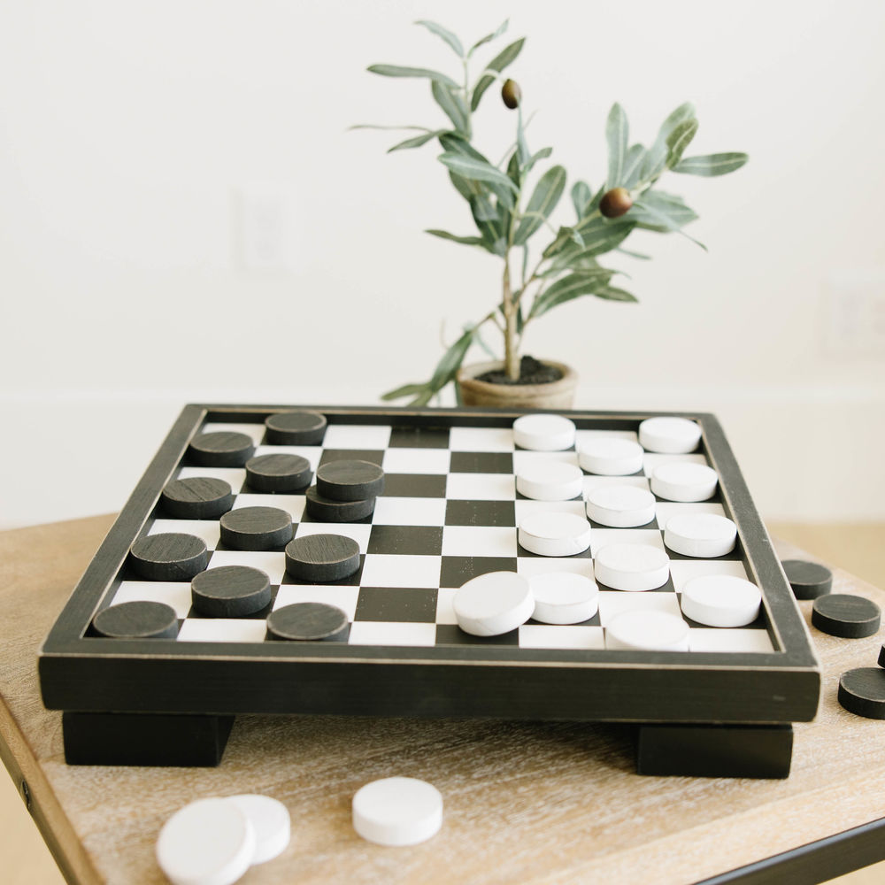 Wood Chess Box in Black and White