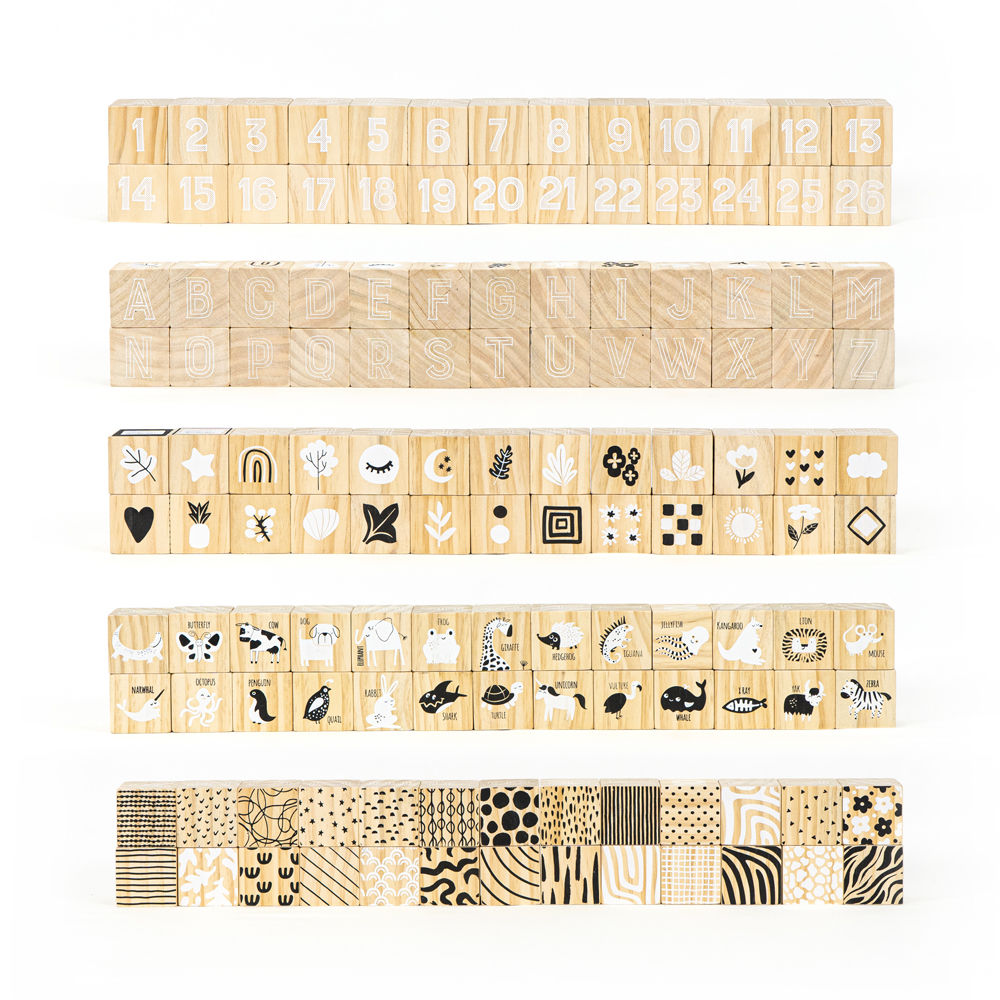 Alphabet Wooden Blocks Set - 26 Multicolor Letters