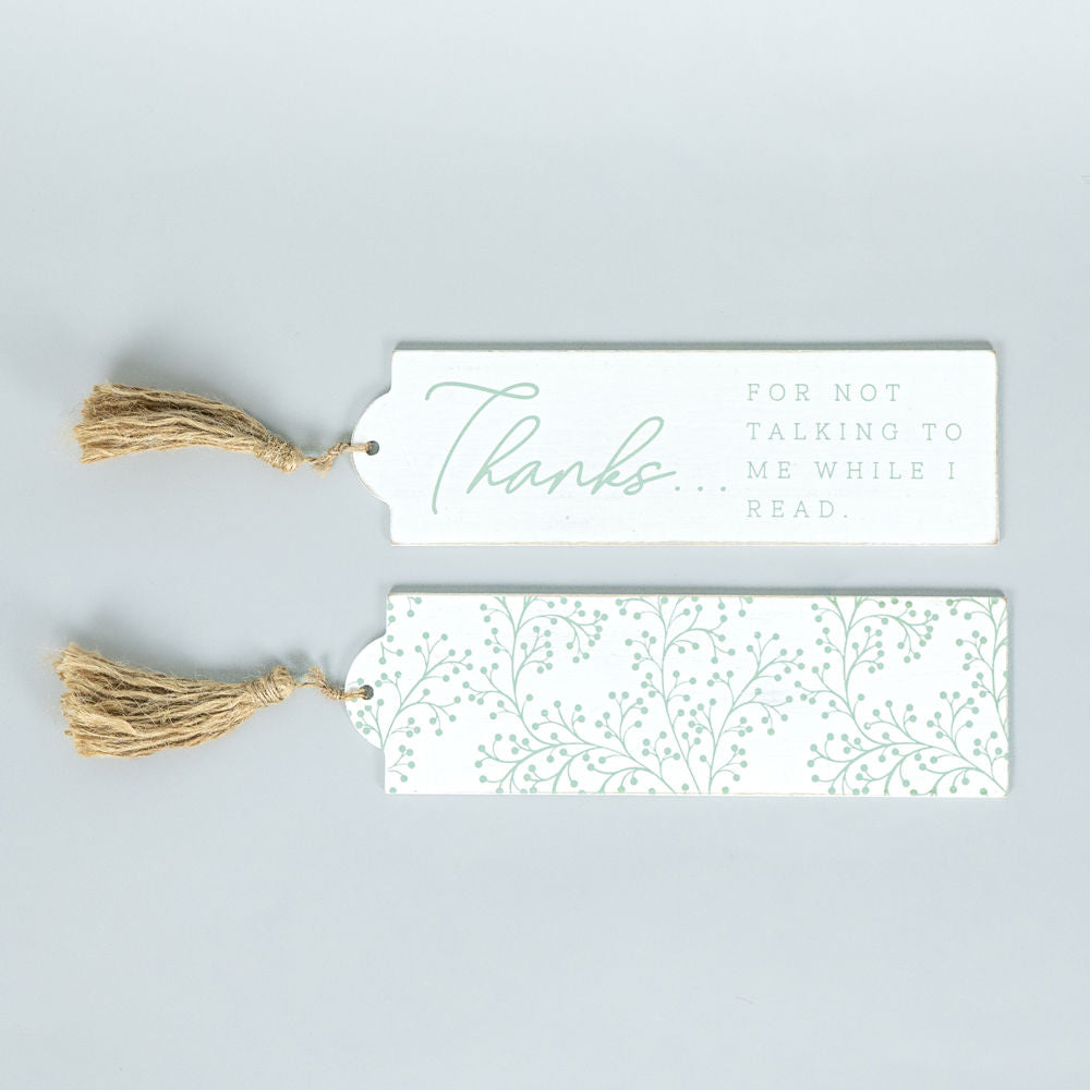 3x9 Reversible Wood Bookmark - THANKS for Not Talking