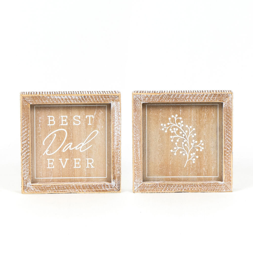 Dad Reversible Wood Frame Sign