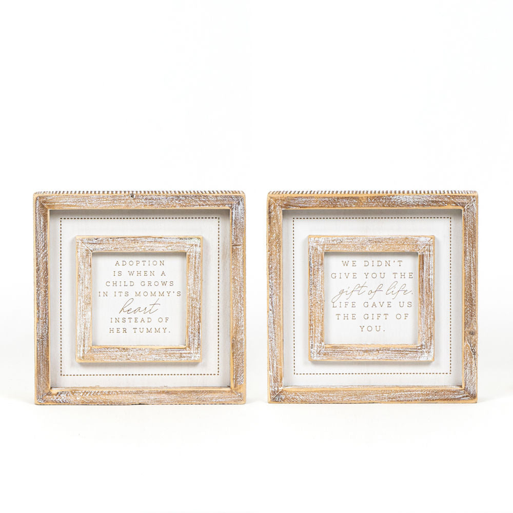 8x8 Reversible Adoption Framed Sign - Moms Inspiration