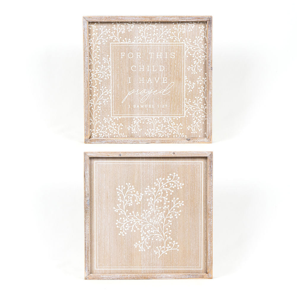 14x14 Reversible Wood Sign - Child Prayer