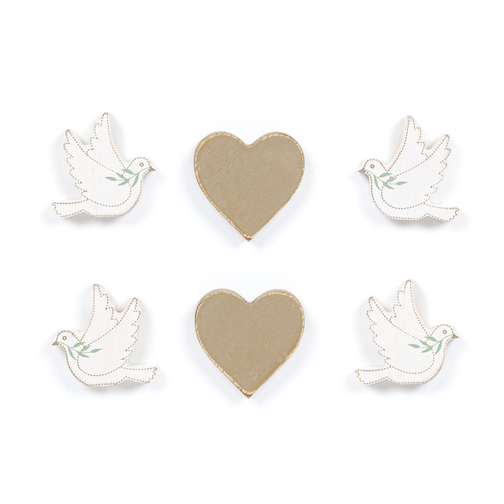 Wooden Doves & Hearts Sympathy Decor Set