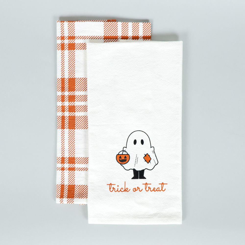 Halloween Trick or Treat Tea Towels - Set of 2