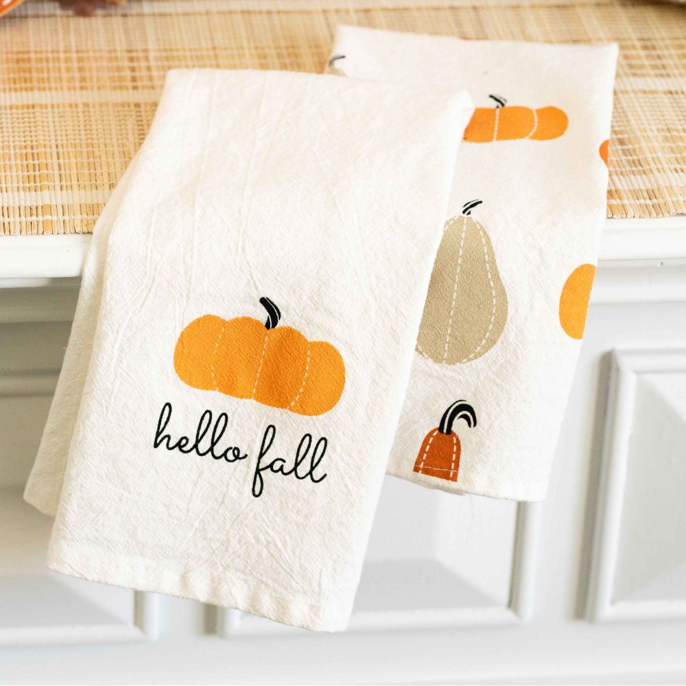 Fall Pumpkin Tea Towels - Set of 2
