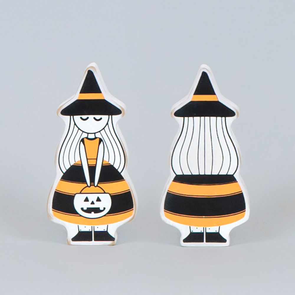 Witch Trick or Treat Reversible Wood Sign