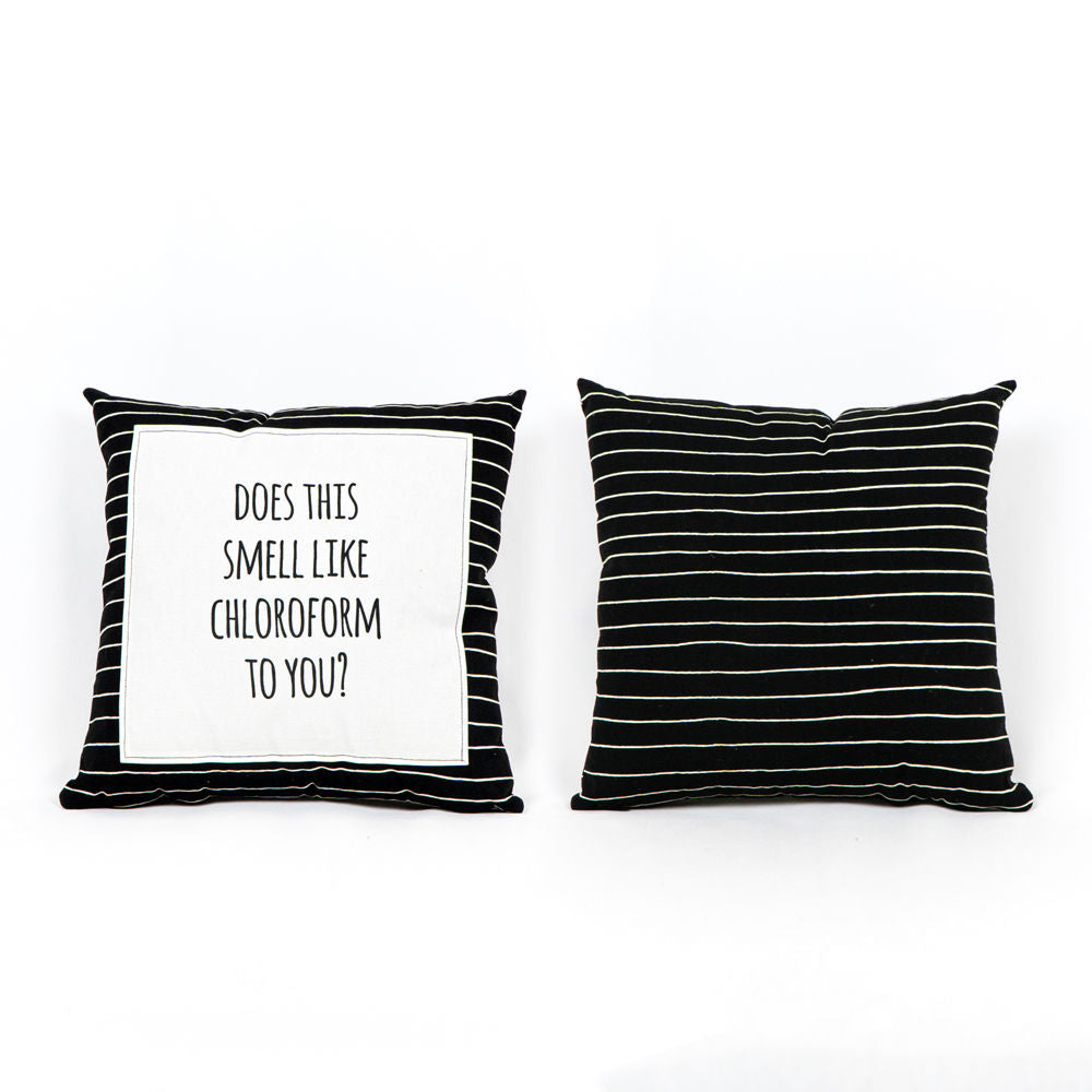 Dwella Decor 15" Chloroform Canvas Pillow - Black & White