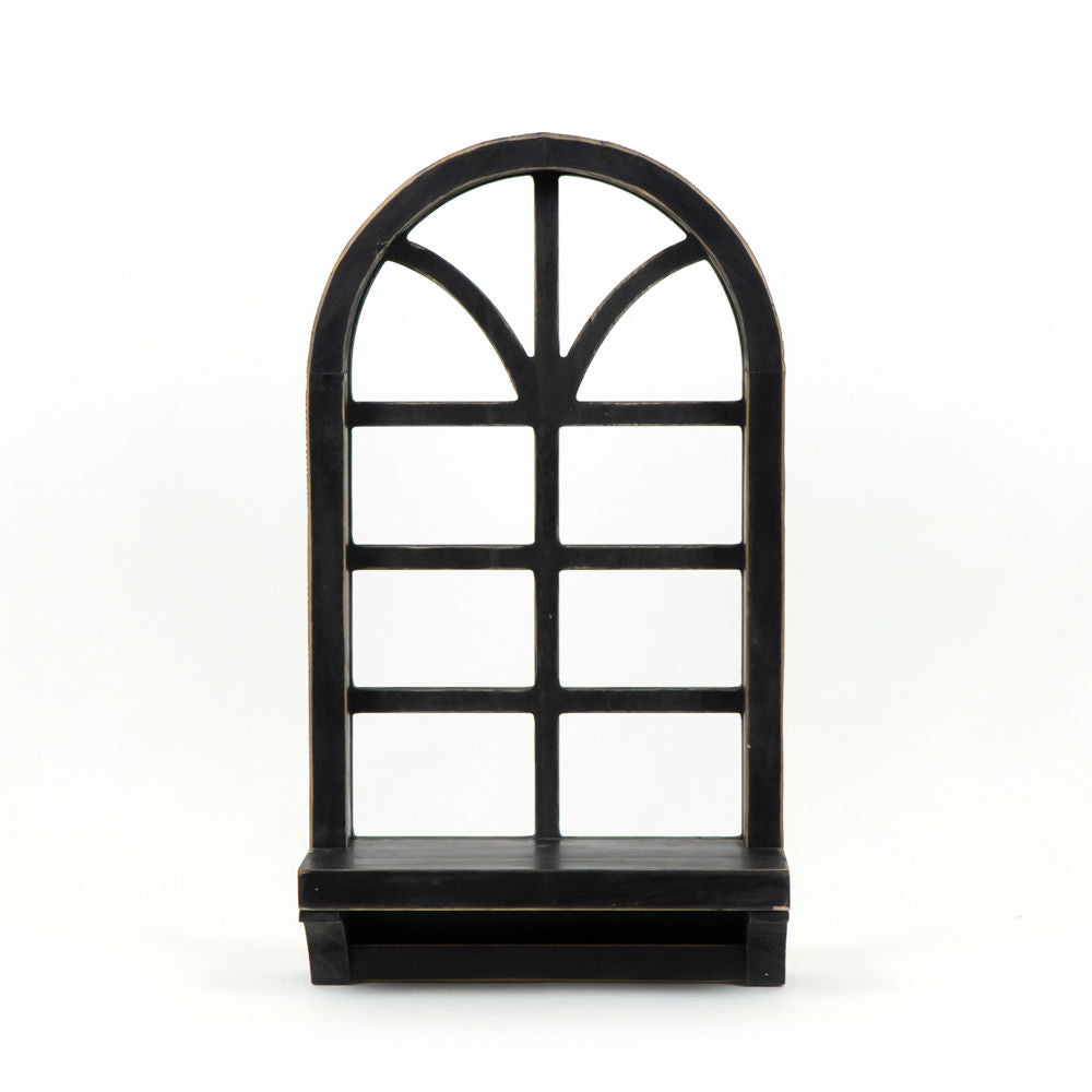 Window Black Wood Frame with Shelf