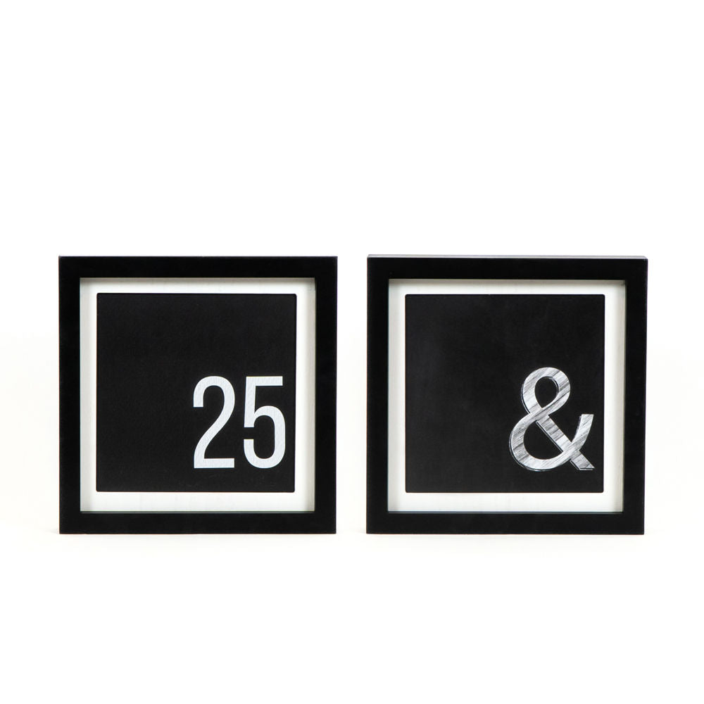 10x10 Reversible Wood Frame Sign - 25 & Black/White