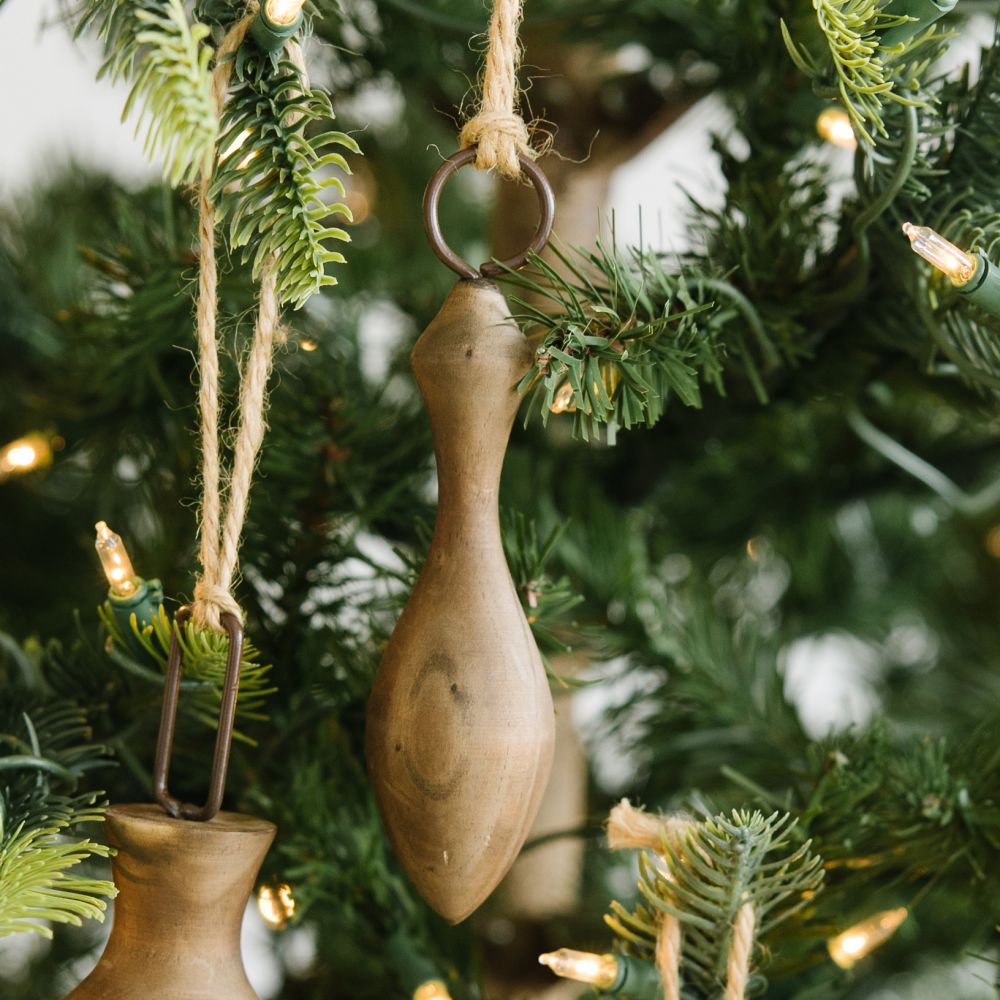 Wooden Icicle Ornament in Brown - Winter Wishes Collection