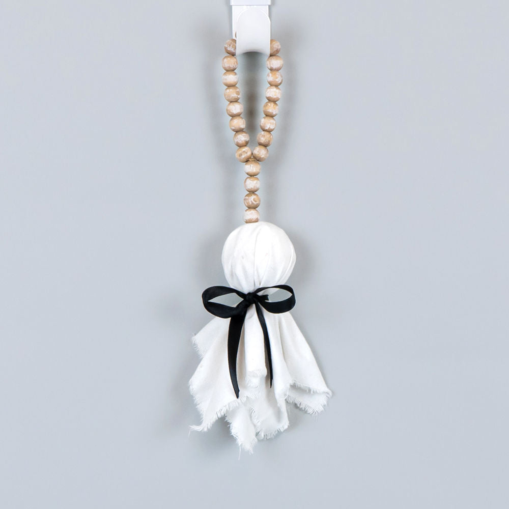 Ghost Wood Bead Ornament - Haunted Mansion Collection