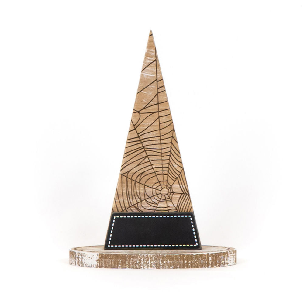 Wooden Witch Hat with Web Design