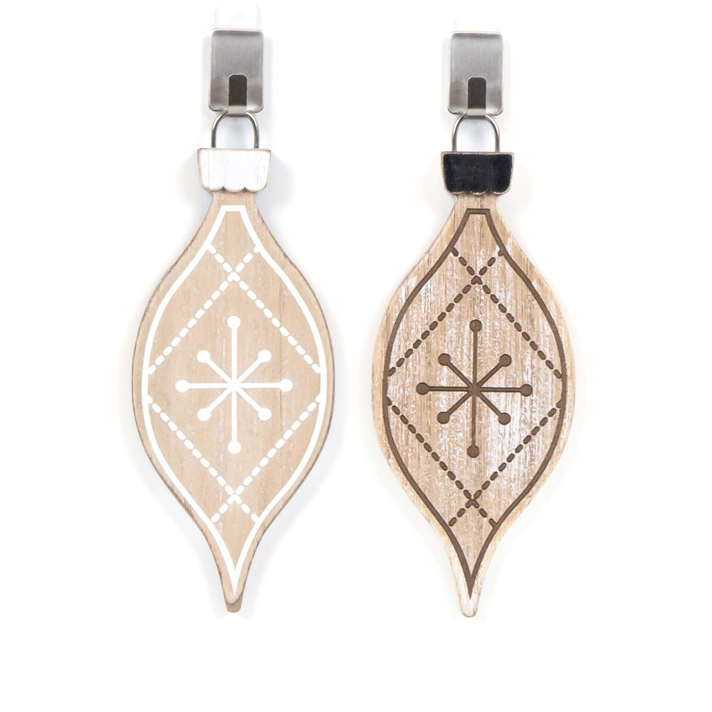 Plaid Egg Wood Ornament - Mid Century Collection