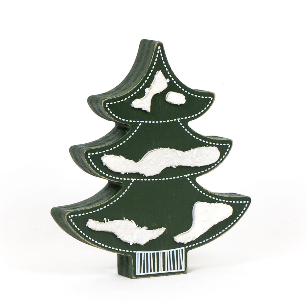 6x7x1 Chunky Wood Tree - Green or White