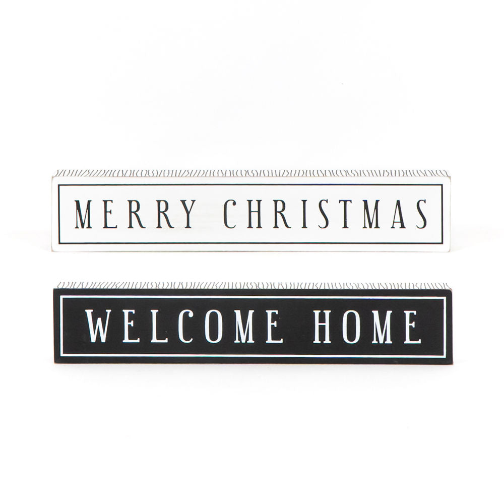 Reversible Wood Brick - MERRY/HOME - White & Black