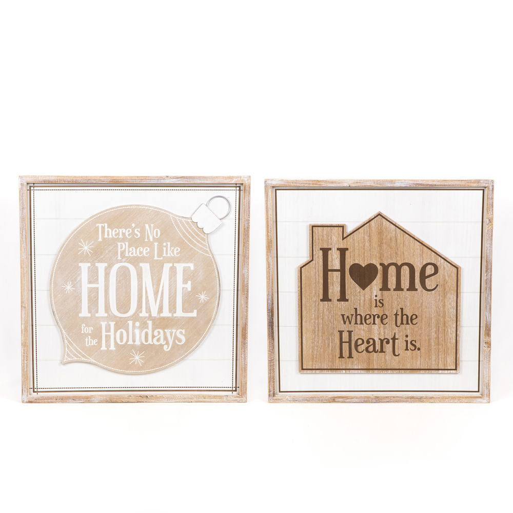 25" HOME/HEART Reversible Wood Frame Sign
