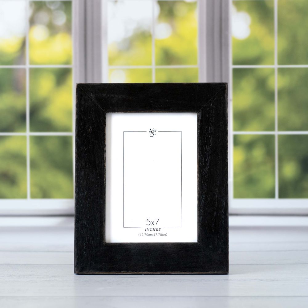 8x10 Black Scalloped Wood Photo Frame - Fits 5x7 Photo