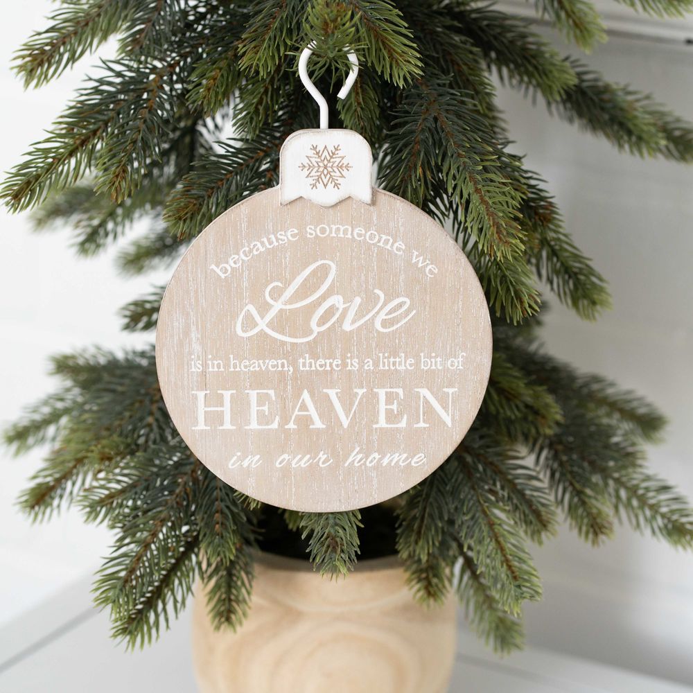 Heaven Memorial Wood Ornament