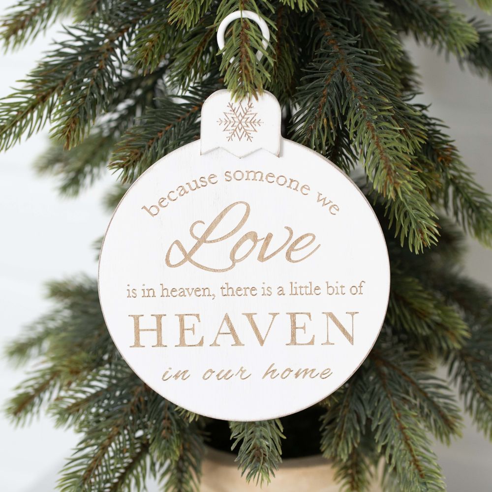Heaven Memorial Wood Ornament